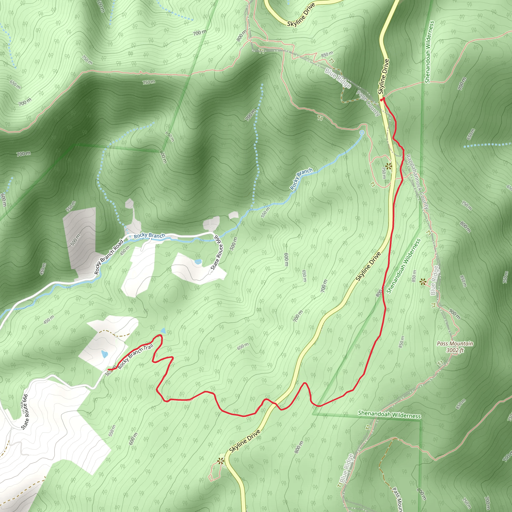 Rocky Branch Trail mobile static map