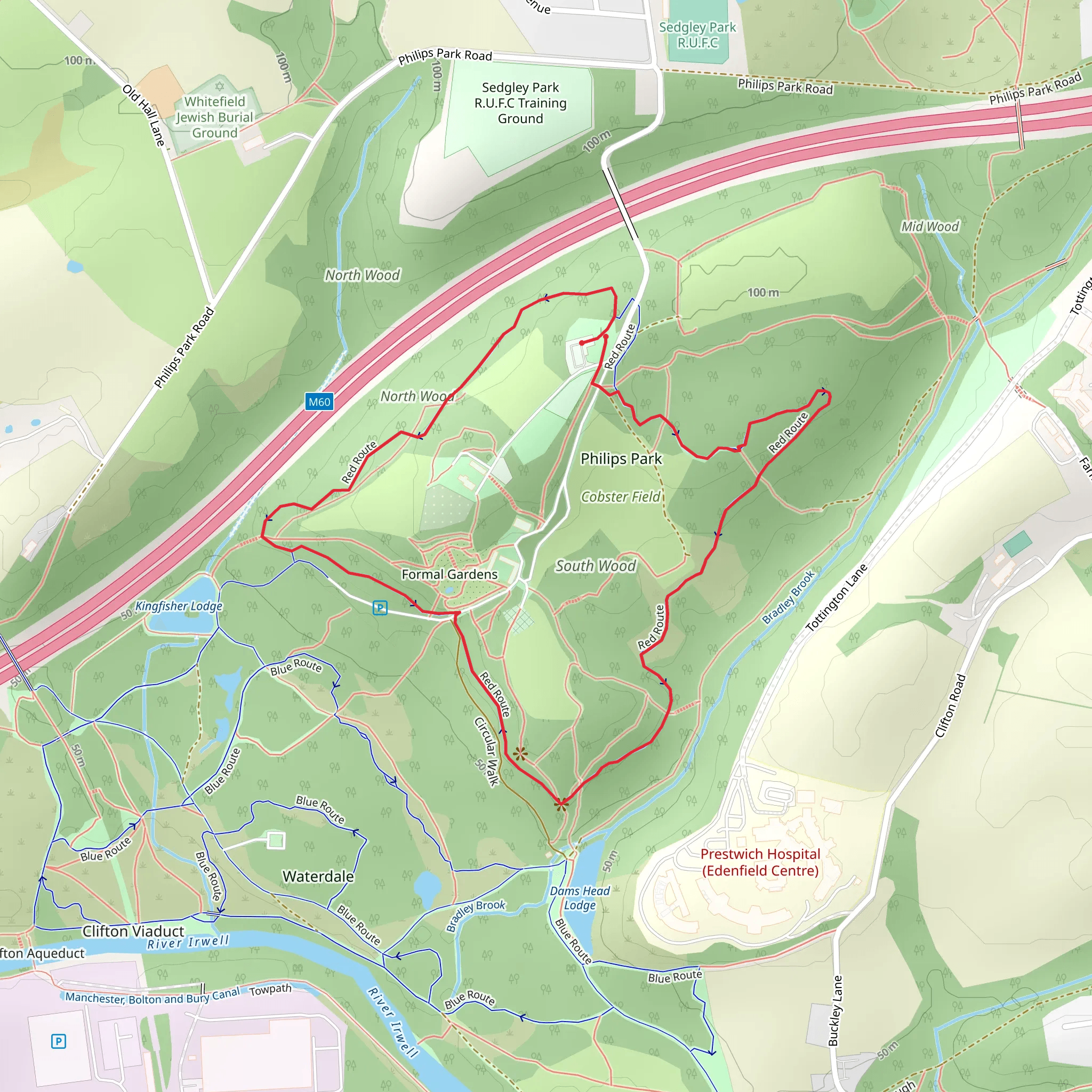 Philips Park Loop mobile static map