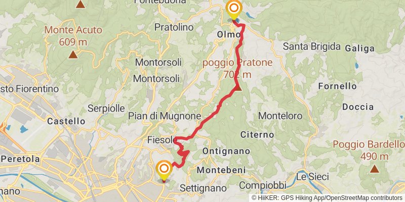 Via Degli Dei stage 6 Map