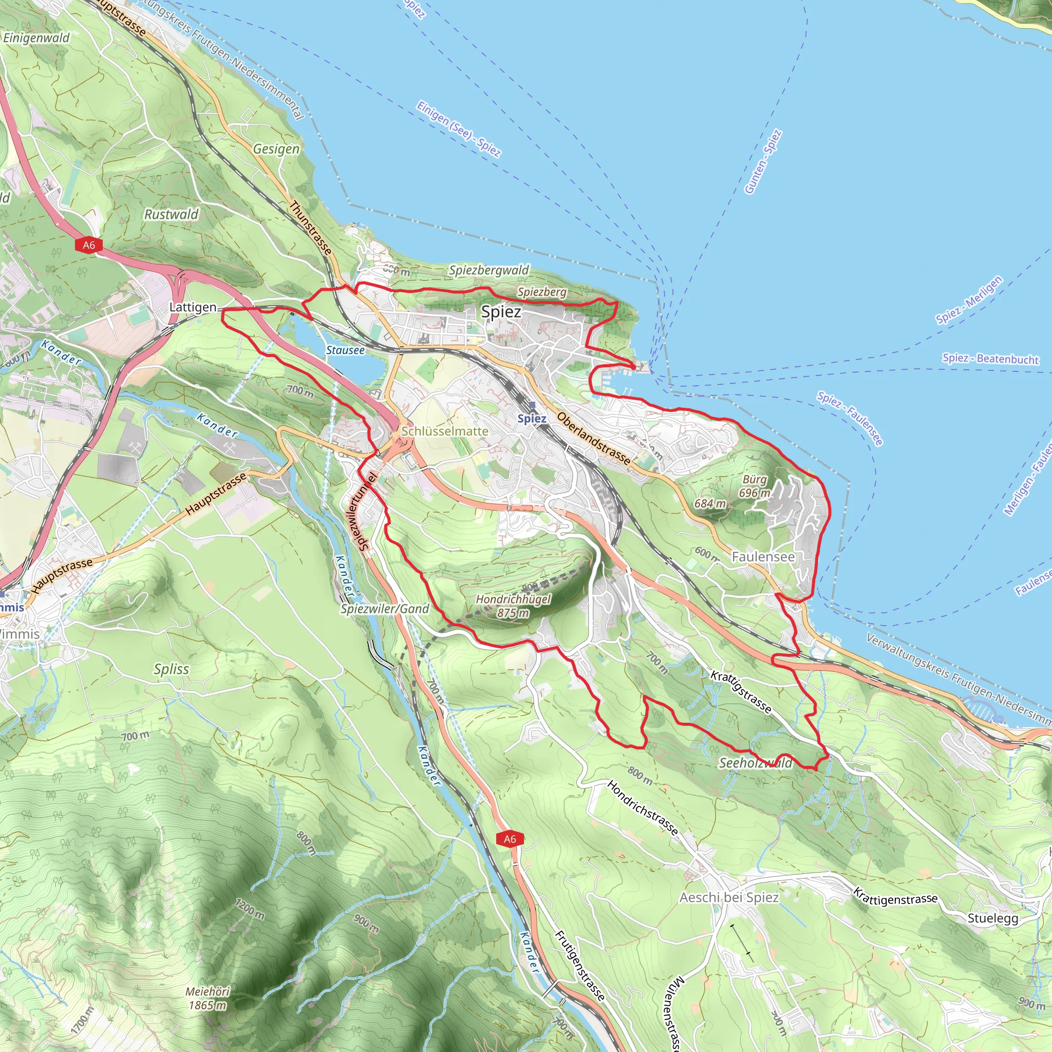 Spiez Rundwanderweg Loop Trail mobile static map