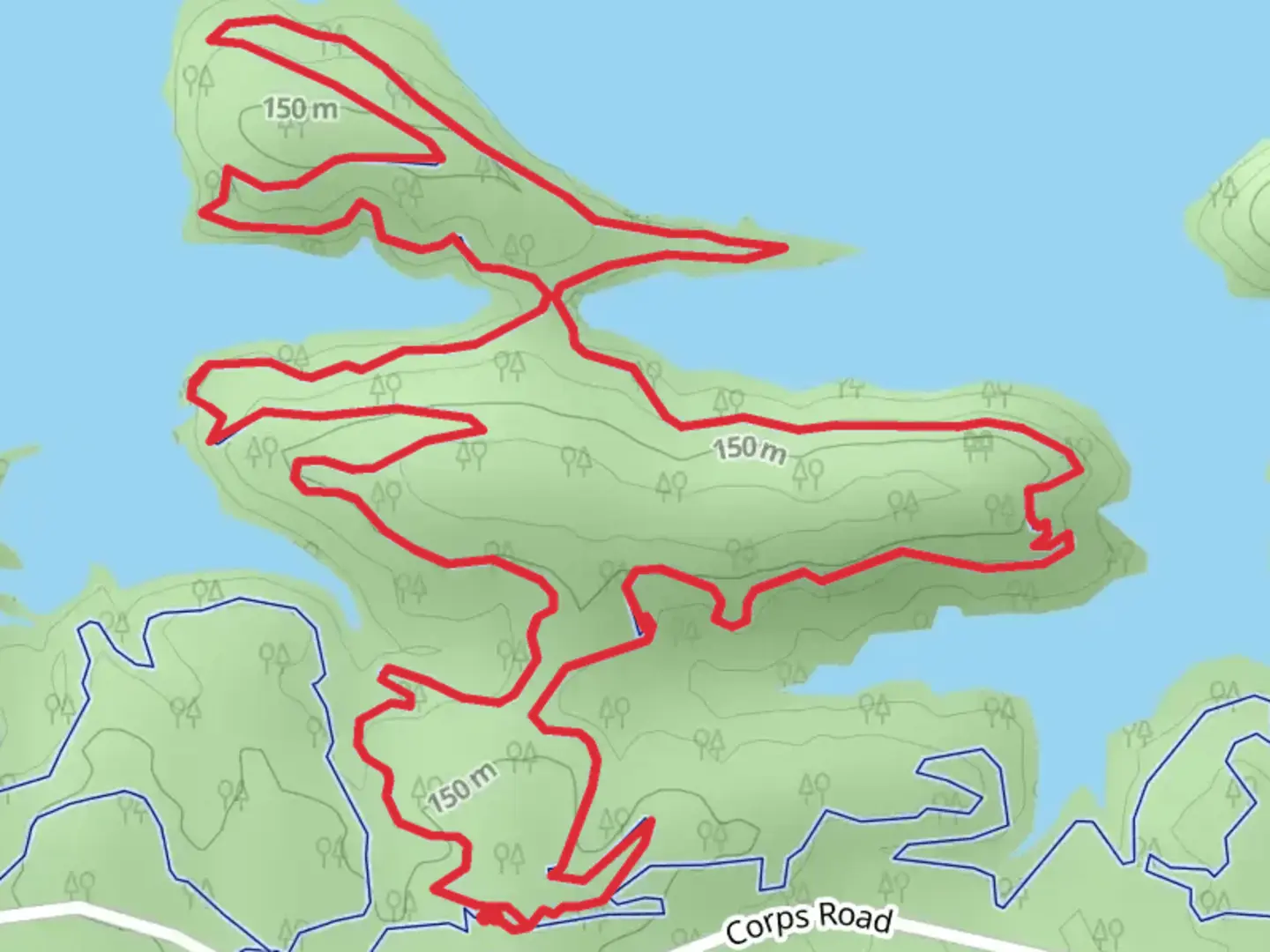 An image depicting the trail The White Zone Loop and its surrounding area.