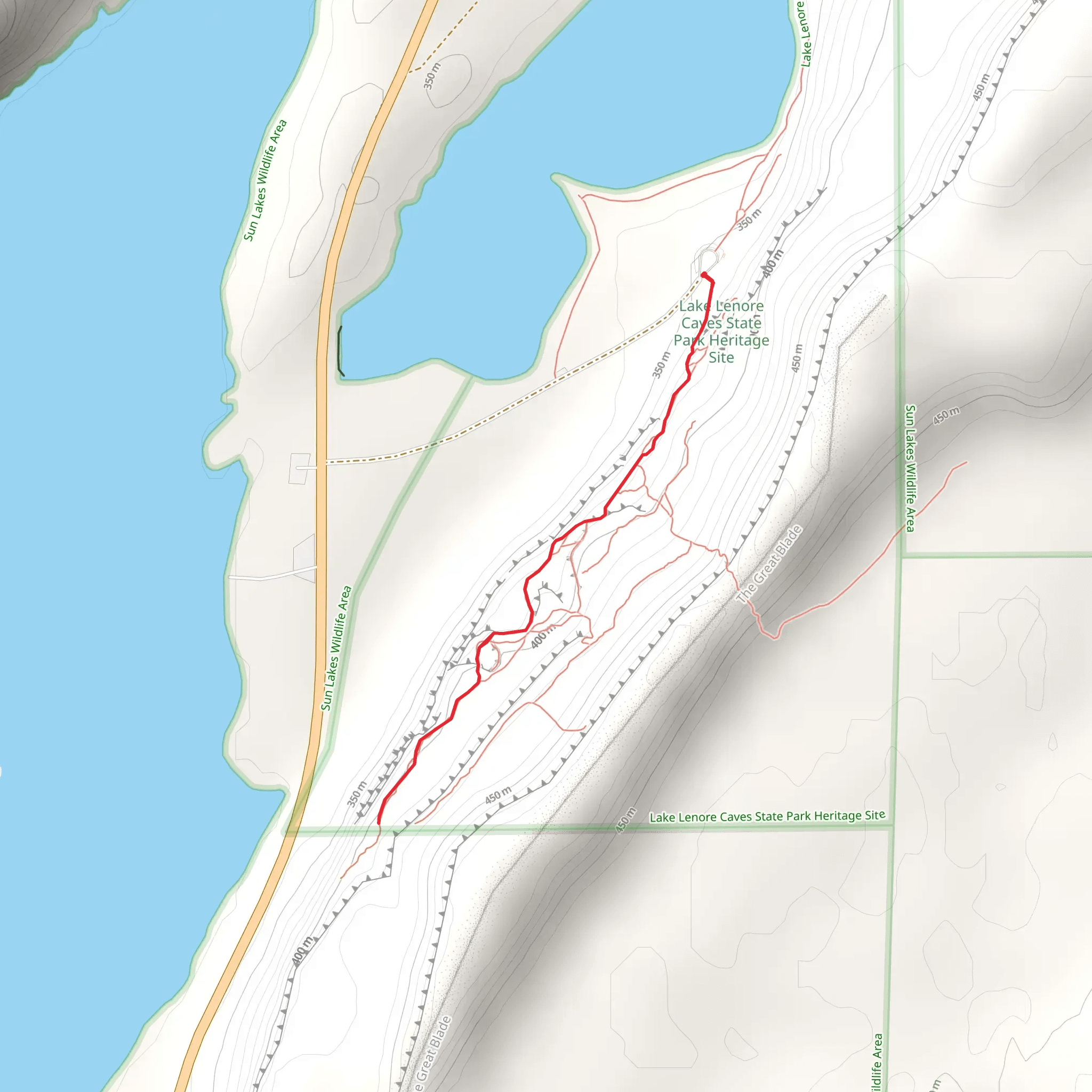 Lake Lenore Caves mobile static map