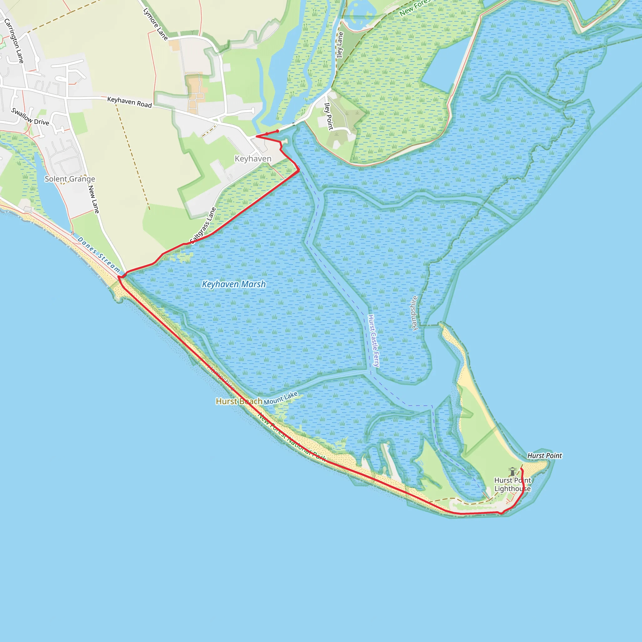 Hurst Castle Spit Walk mobile static map