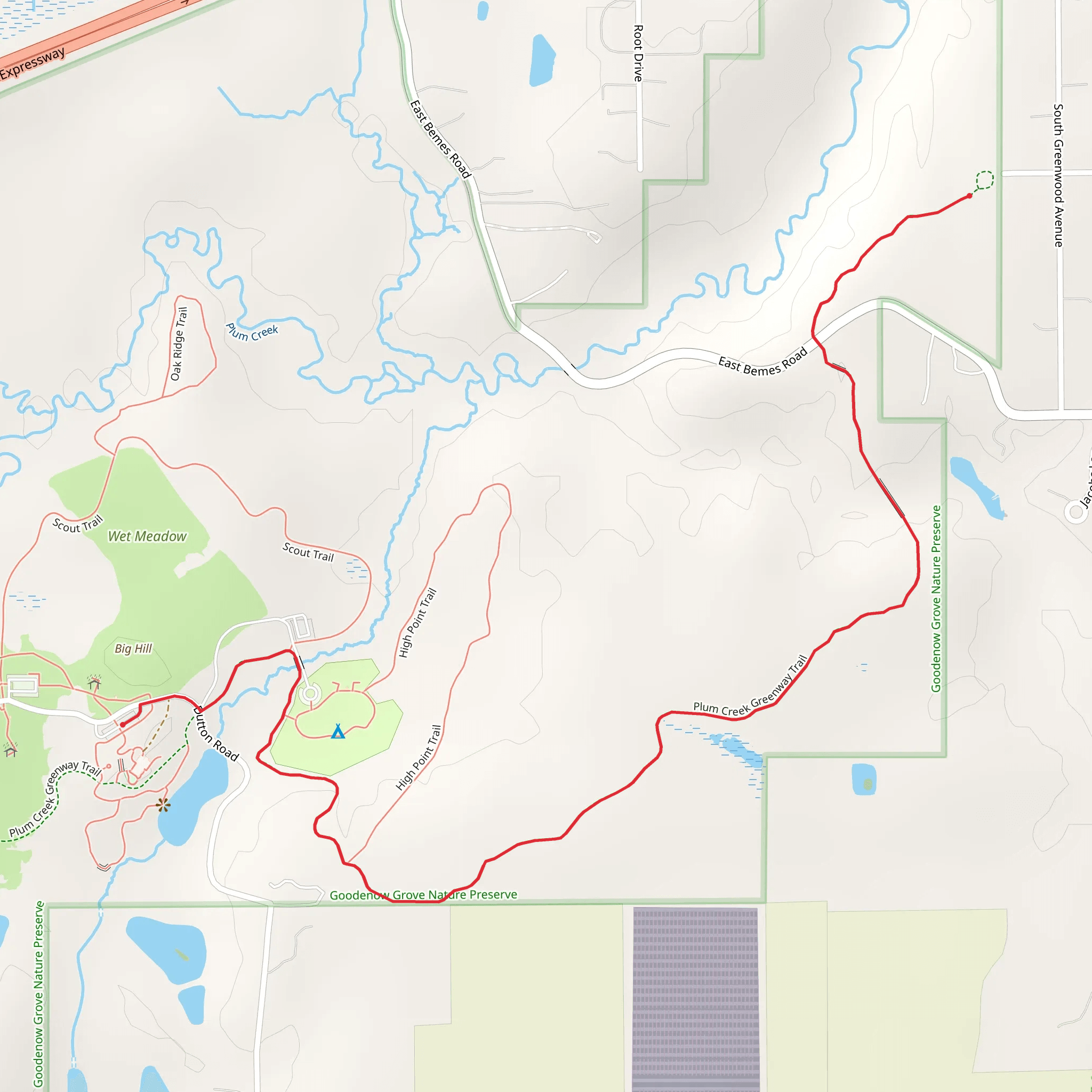 Plum Creek Greenway Trail mobile static map