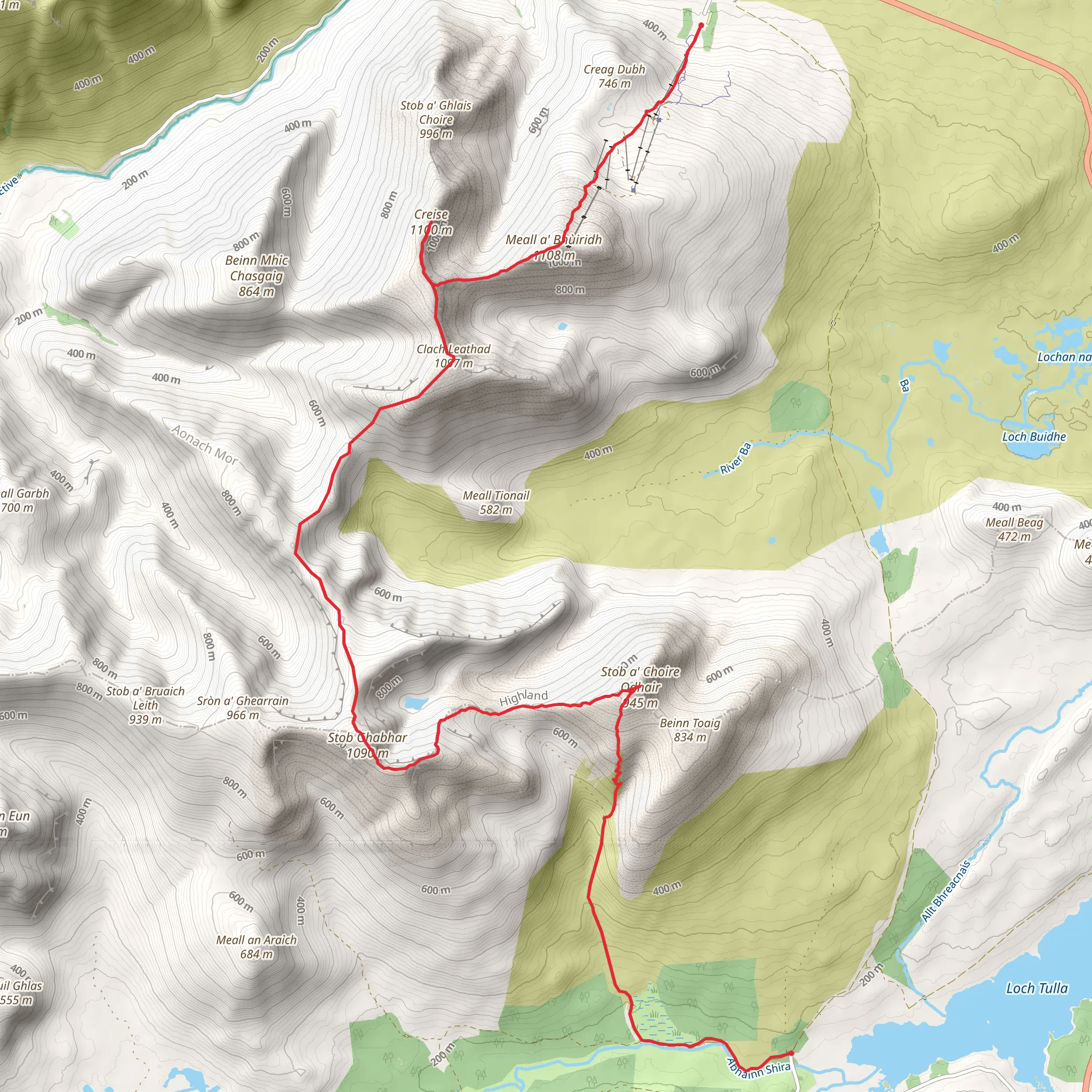 Black Mount Traverse mobile static map