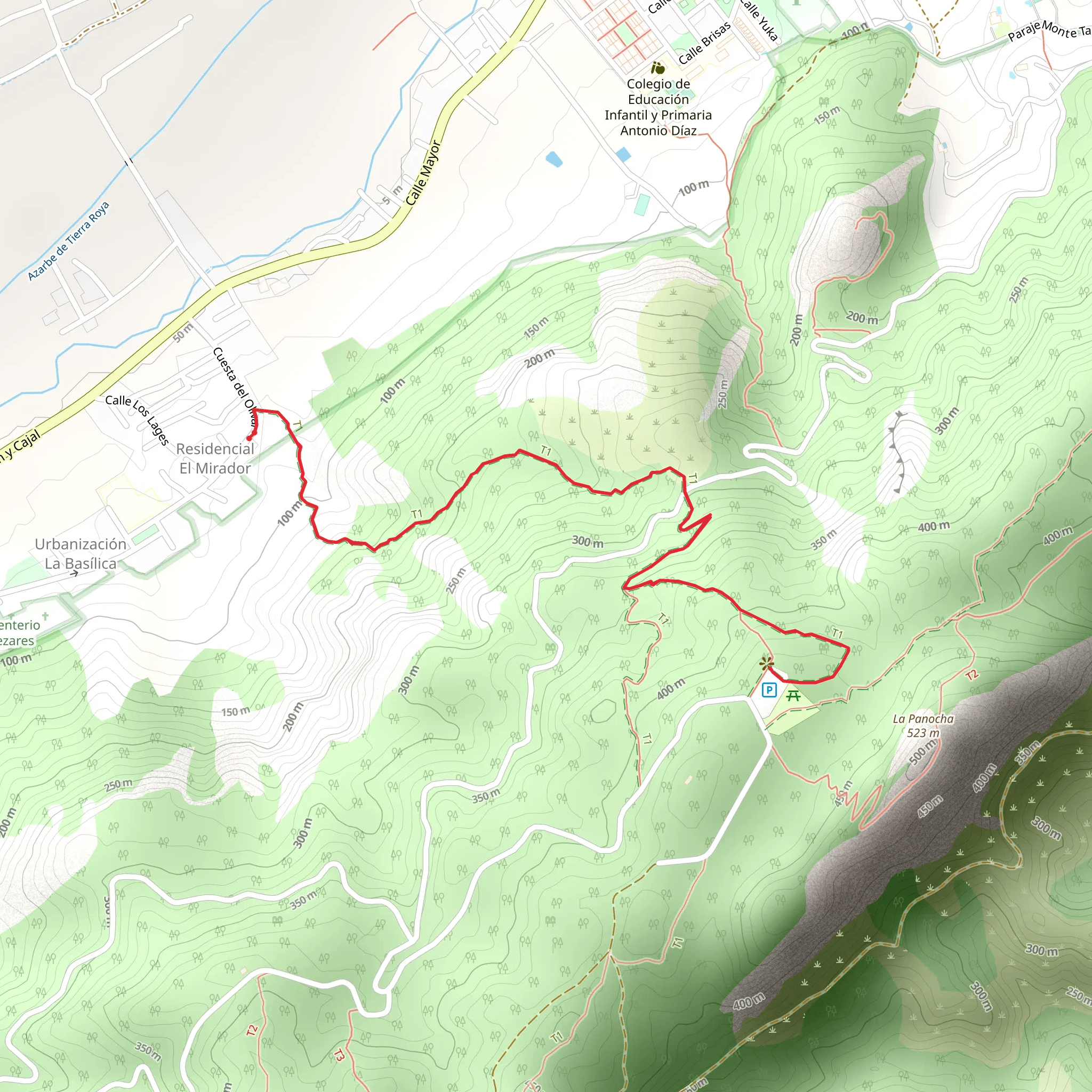 Trail of the Cresta del Gallo through the Lages PR MU 50 mobile static map