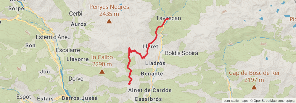 GR 11 Senda Pirenaica Cataluña stage 6 Map
