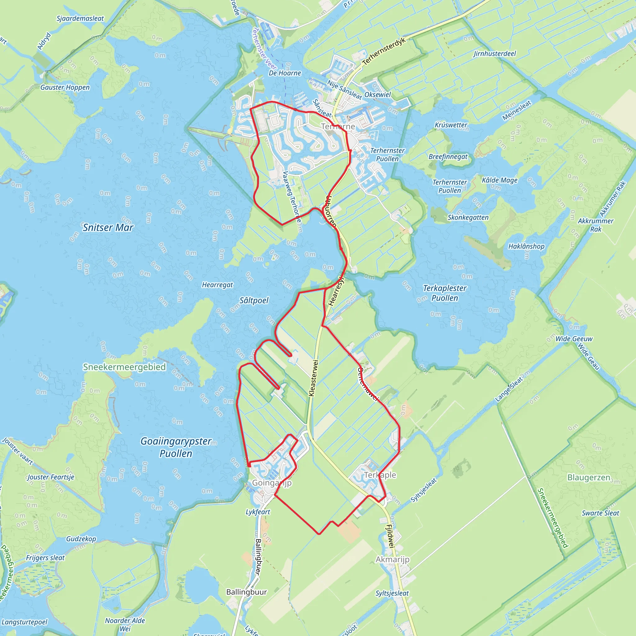 Sneekermeer, Goaiingarypster Puollen and De Herne Loop mobile static map