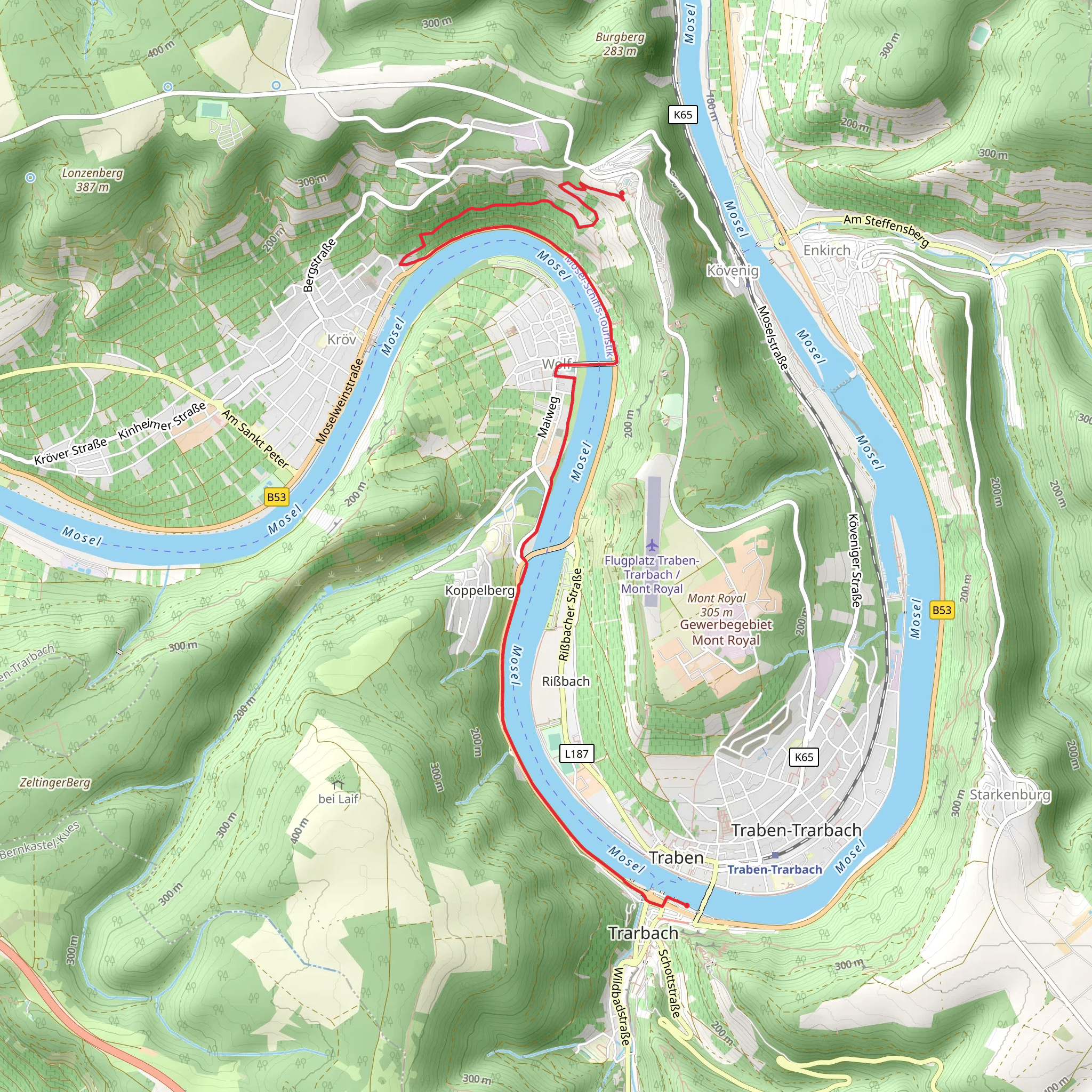 Mosel and Aussicht Wolf Walk mobile static map