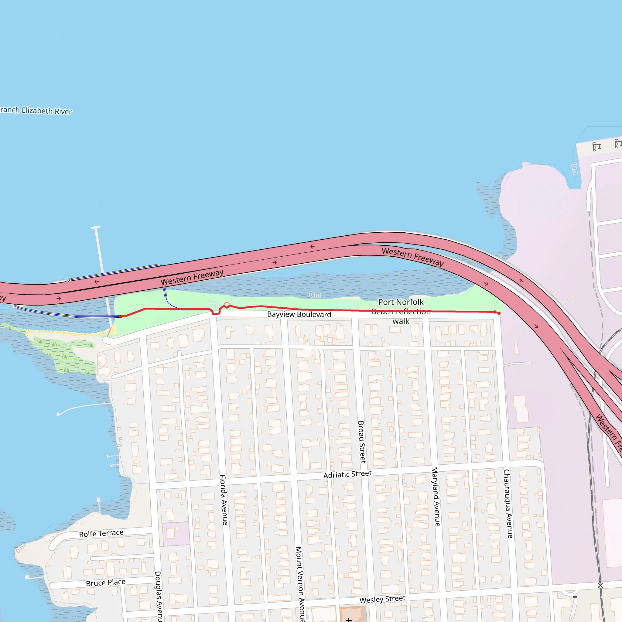 Port Norfolk Beach Reflection Walk mobile static map