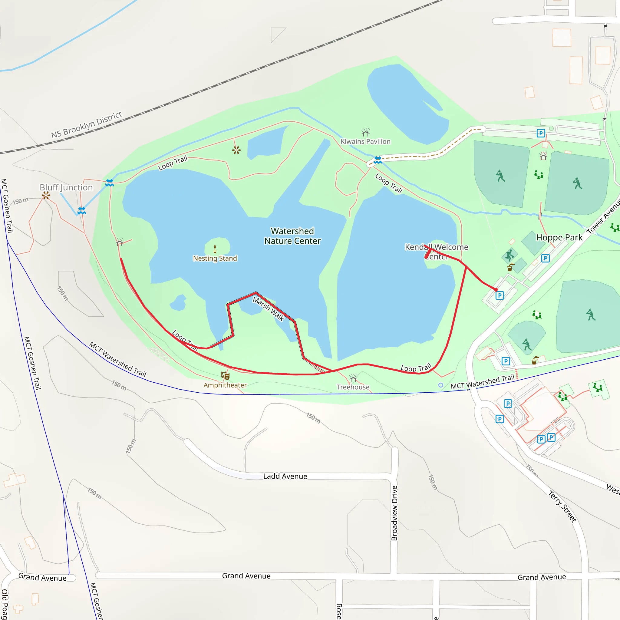 Watershed Nature Center Walk mobile static map