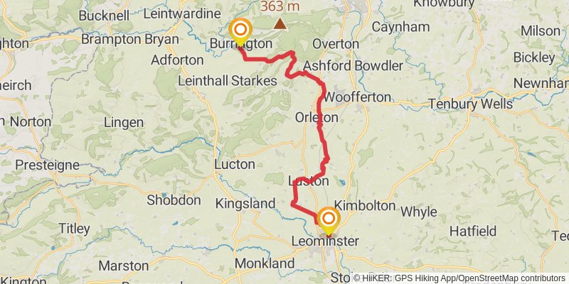 Herefordshire Trail stage 10 Map