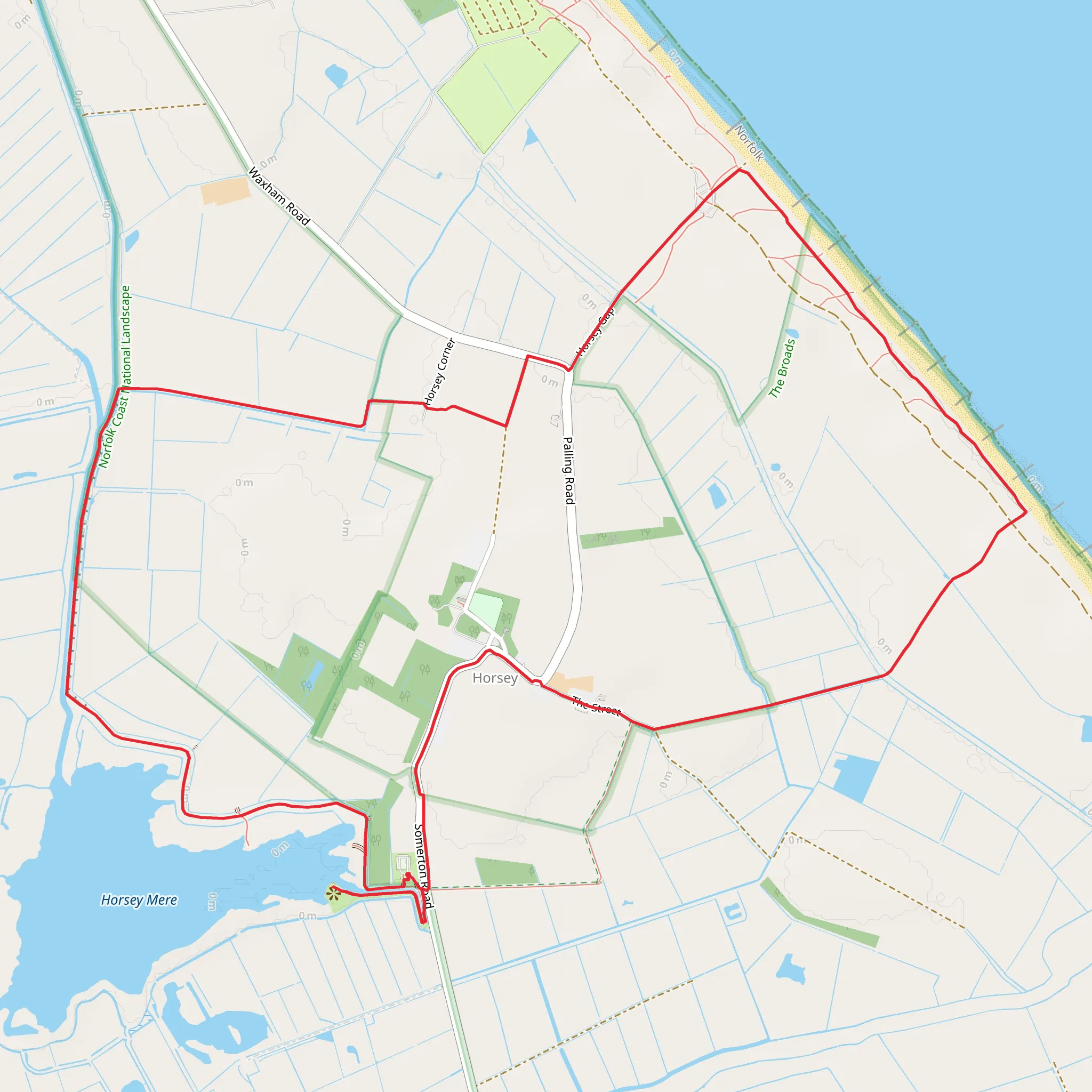 Horsley Corner and Horsey Gap Loop mobile static map