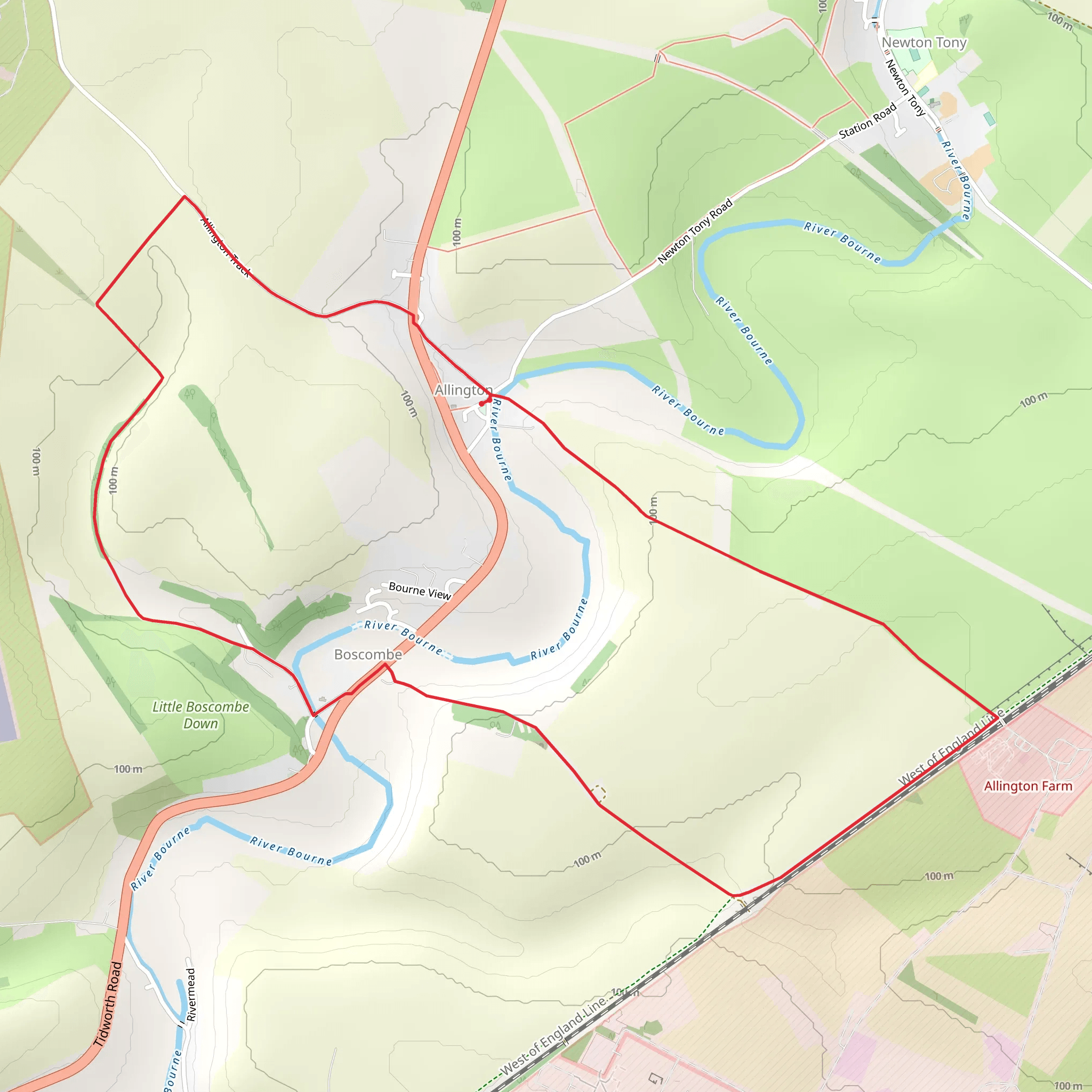 Allington Country Park Loop mobile static map