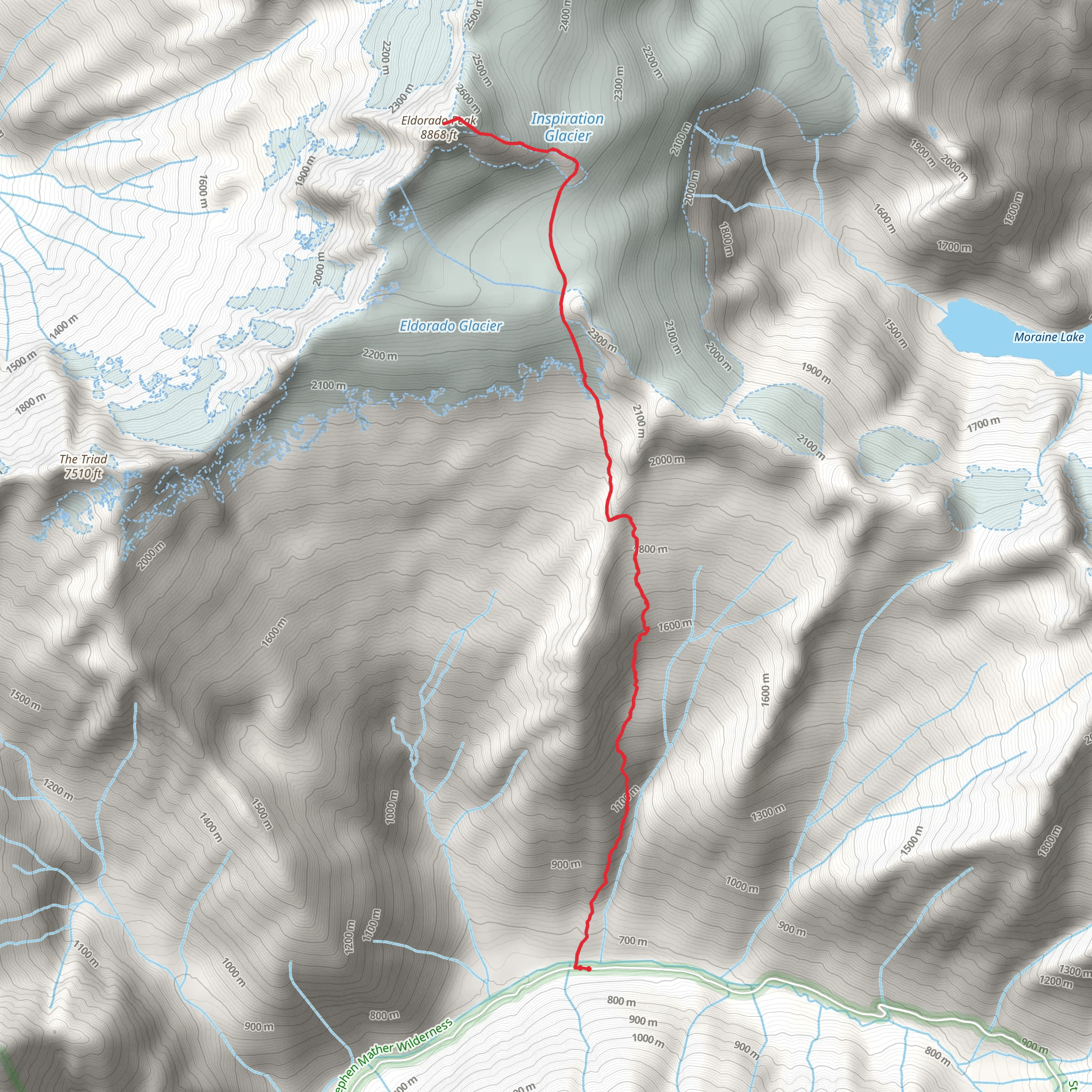 Eldorado Peak Trail mobile static map