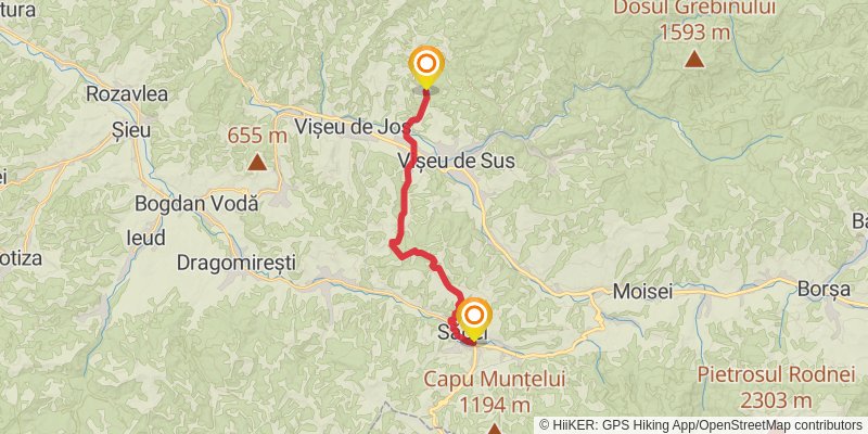 Trans Carpathian Hike stage 62 Map
