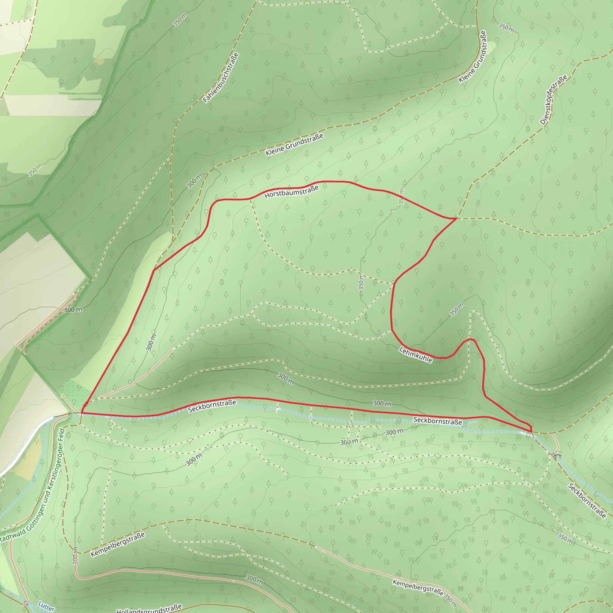 Seckbornstraße, Lehmkuhle and Horstbaumstraße Loop mobile static map