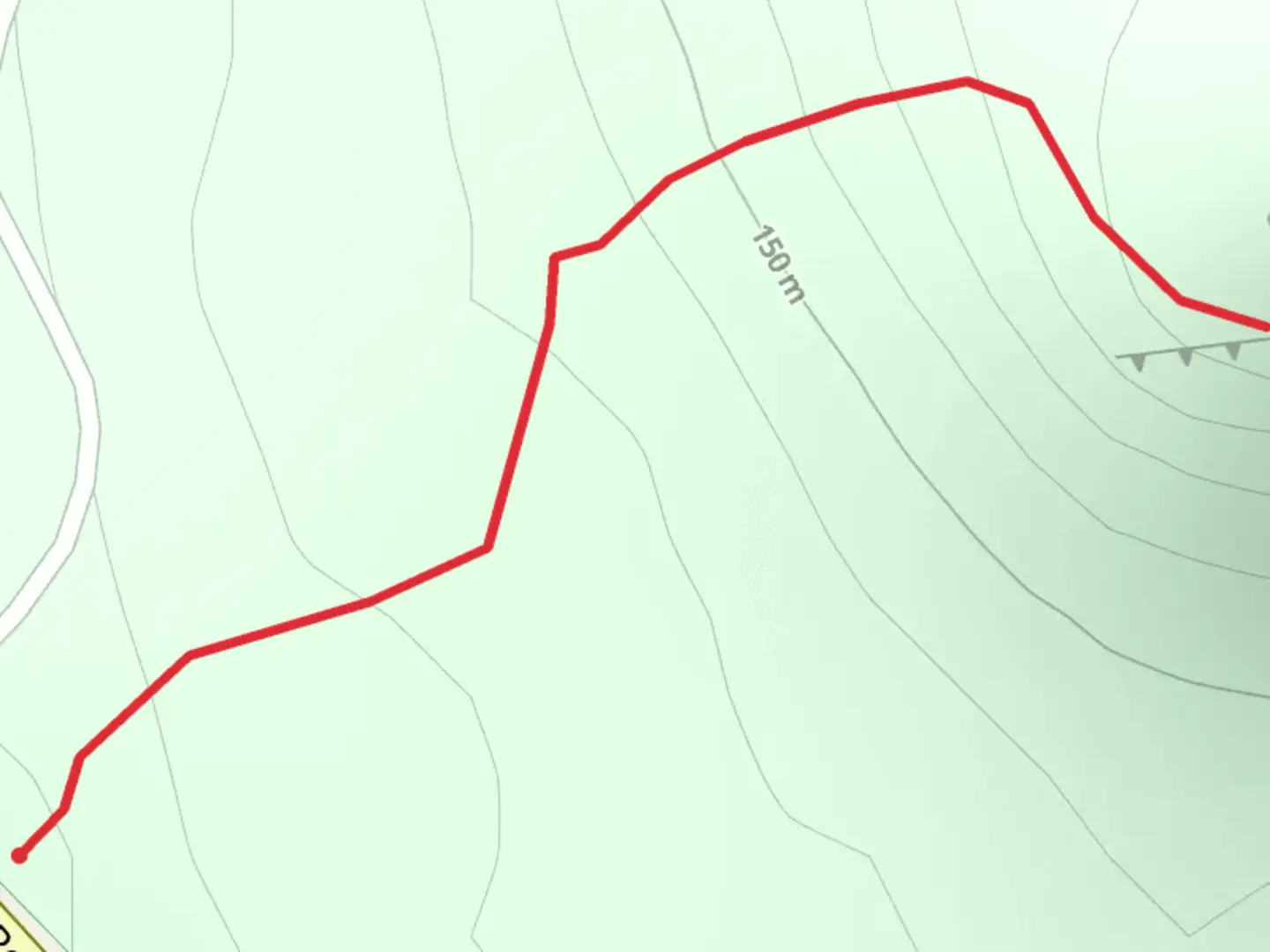An image depicting the trail Eagle Bluff from Rebel Hill Road and its surrounding area.