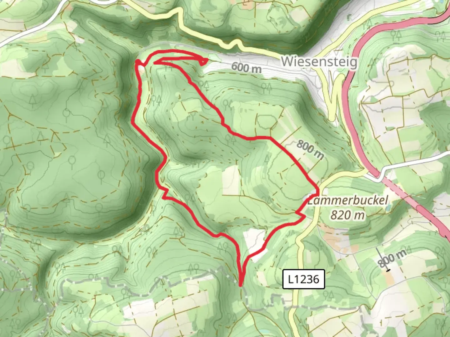 An image depicting the trail Papiermuhle anieleiche Loop and its surrounding area.