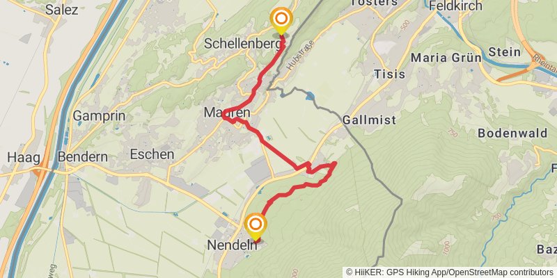 Liechtensteiner Panoramaweg stage 3 Map