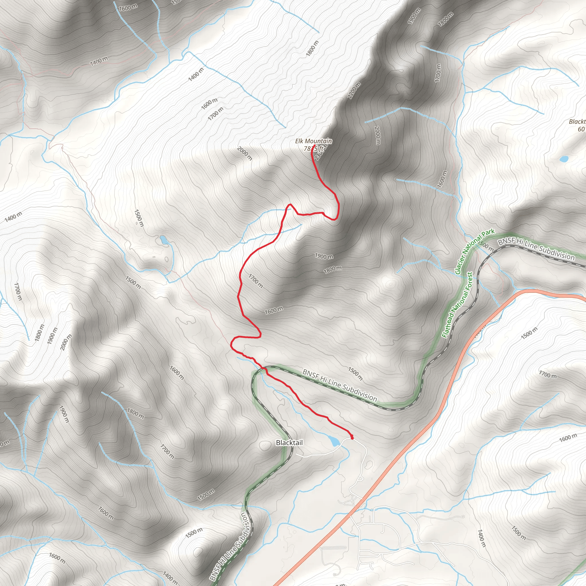 Elk Mountain via Fielding Trail mobile static map