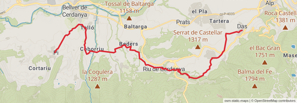 GR 150 Tour of Cadí - Moixeró stage 8 Map