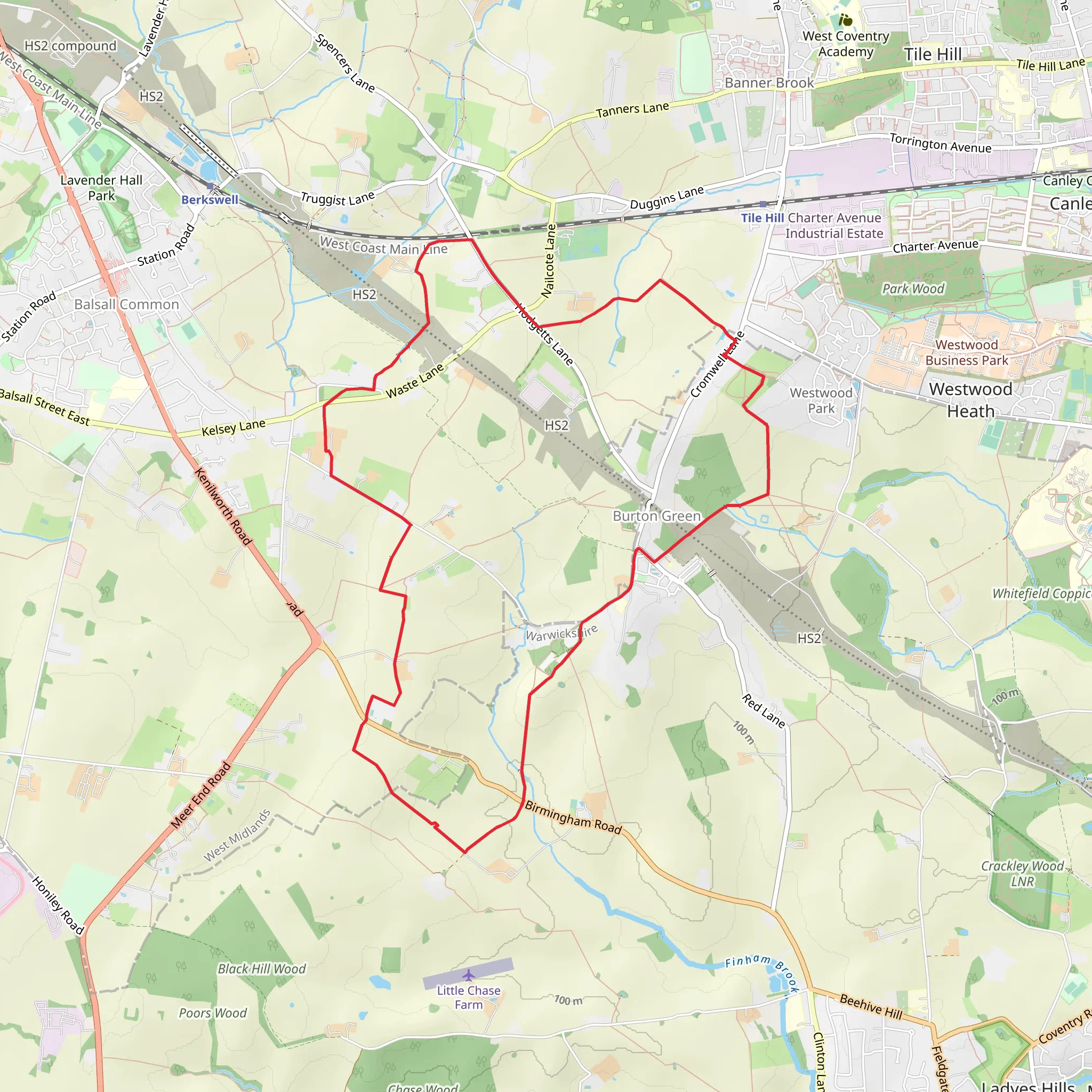 Burton Green Loop - West mobile static map