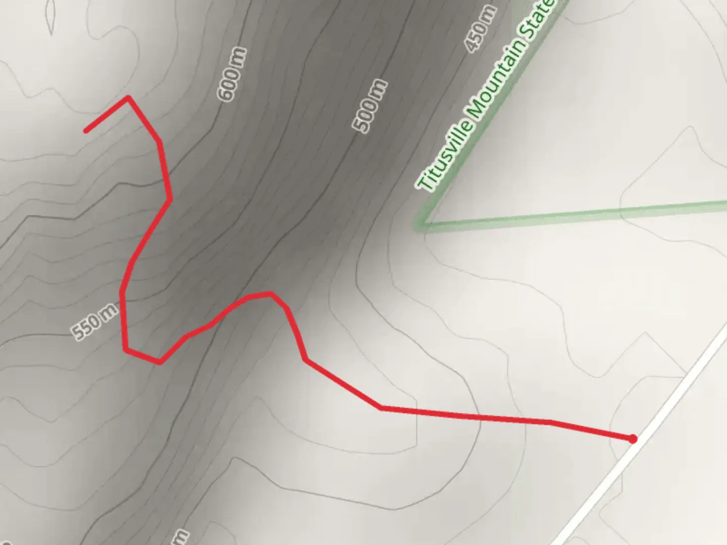 An image depicting the trail Titusville Mountain and its surrounding area.