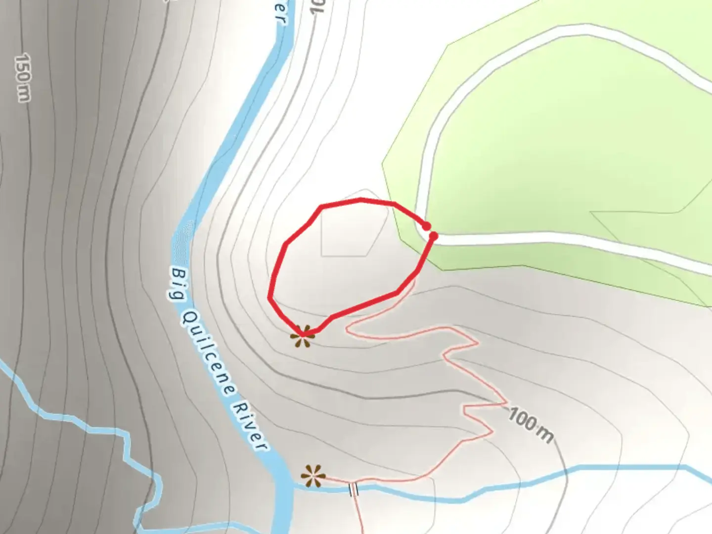 An image depicting the trail Falls View Loop Trail and its surrounding area.