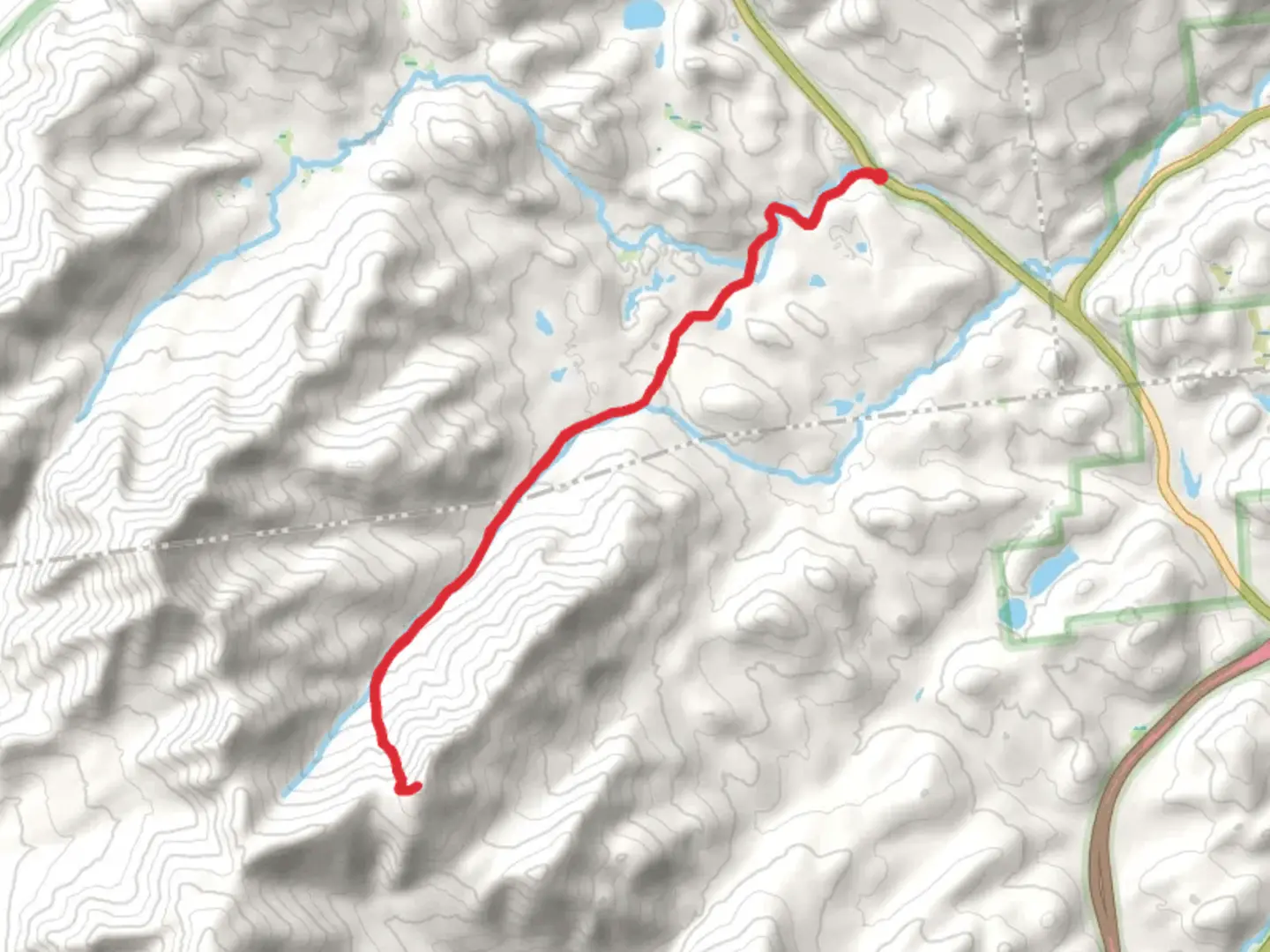 An image depicting the trail Grace Peak via Boquet Forks Trail and its surrounding area.