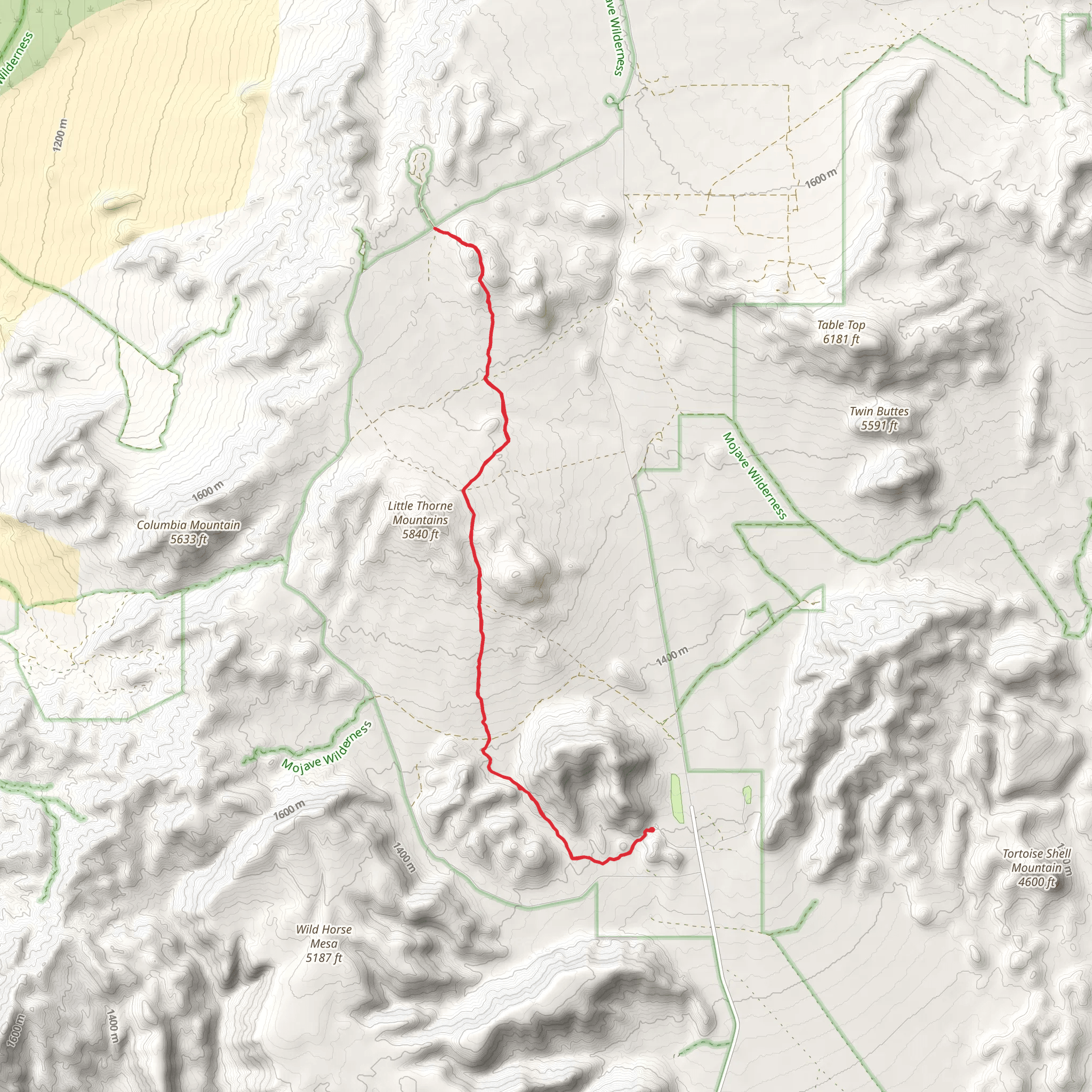 Mid Hills Trail mobile static map