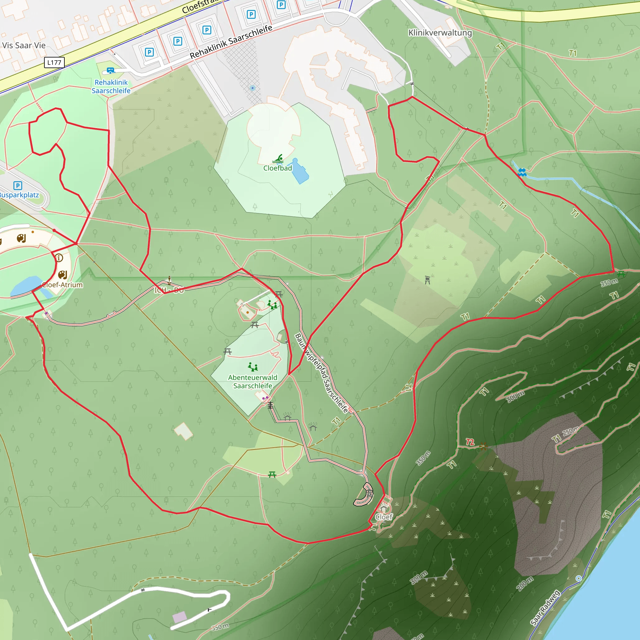 Kleine Cloef and Saarchhleife Loop mobile static map