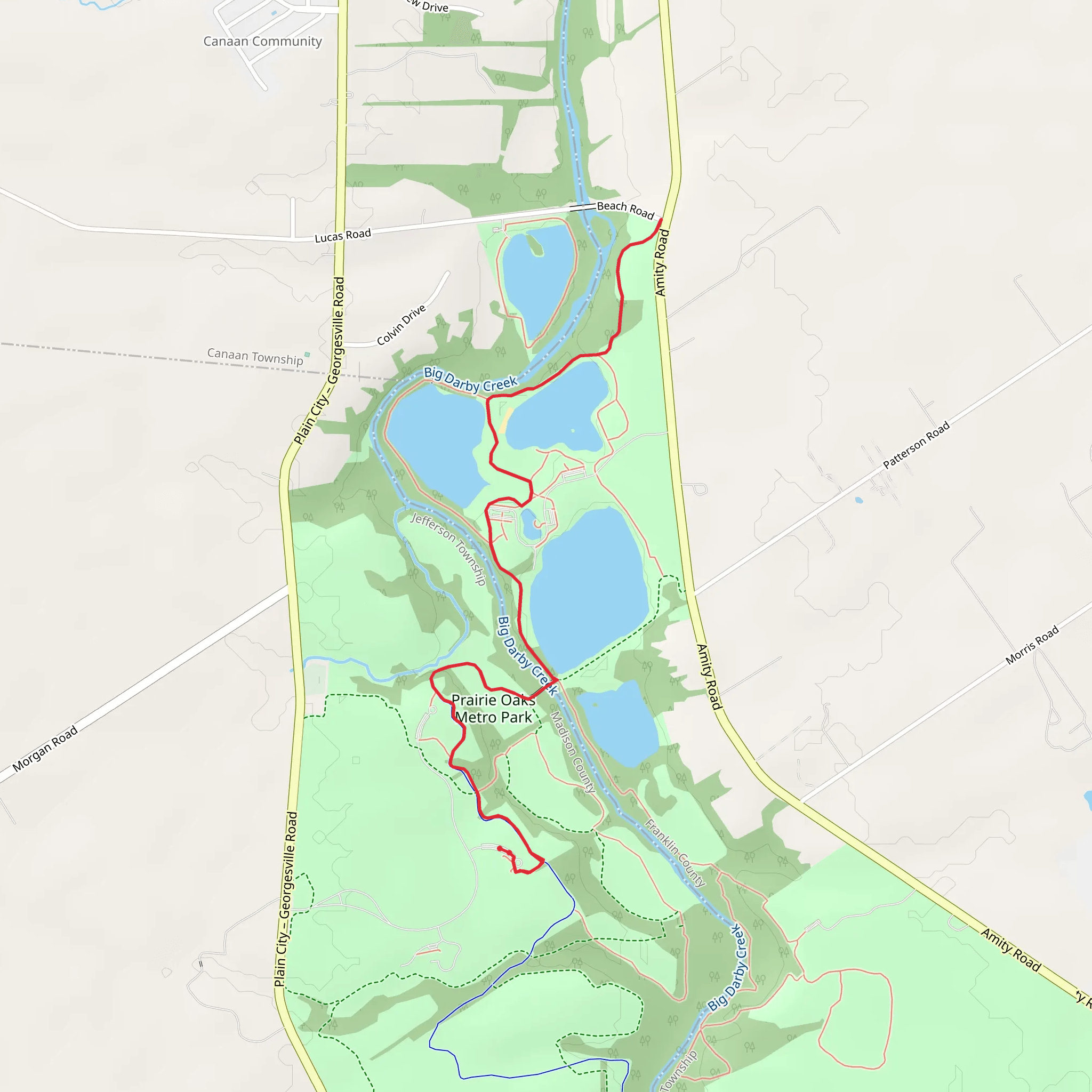 Darby Creek Greenway Short Trail mobile static map