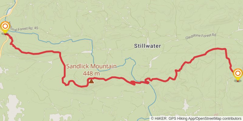 Ouachita National Recreation Trail stage 11 Map