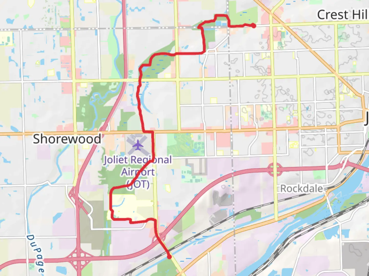 An image depicting the trail Rock Run Greenway and its surrounding area.