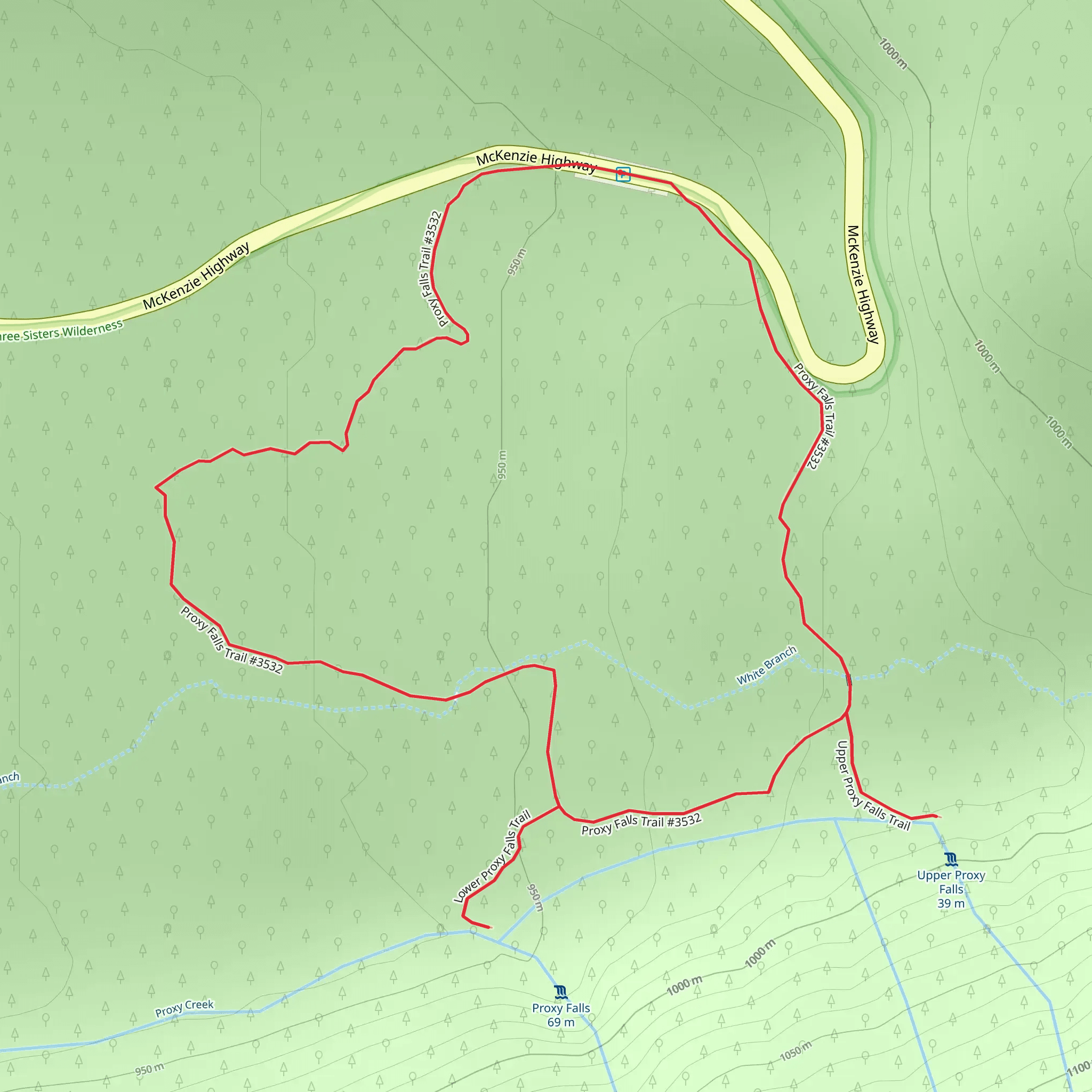 Proxy Falls Loop mobile static map