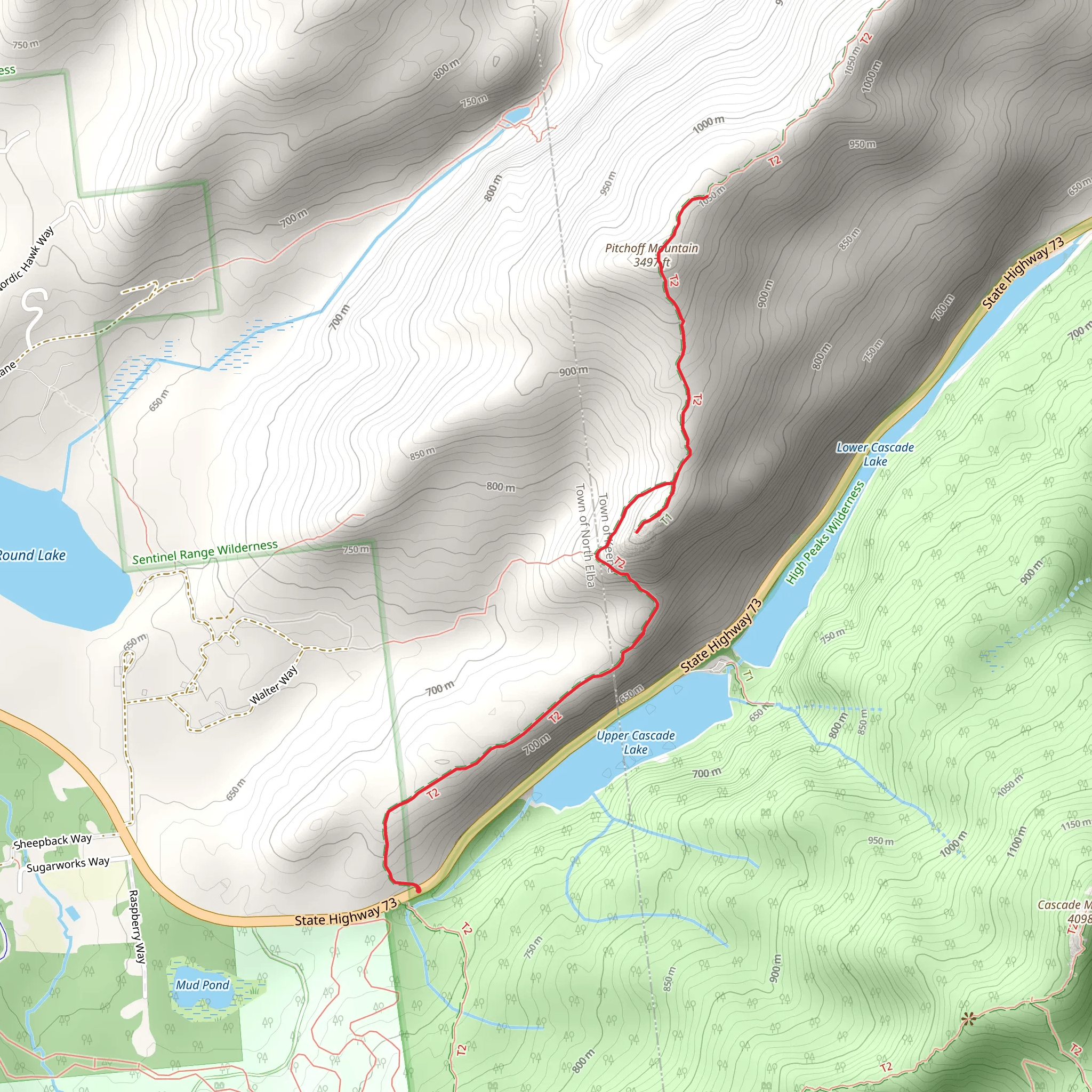 Pitchoff Mountain Trail - State Highway 73 mobile static map