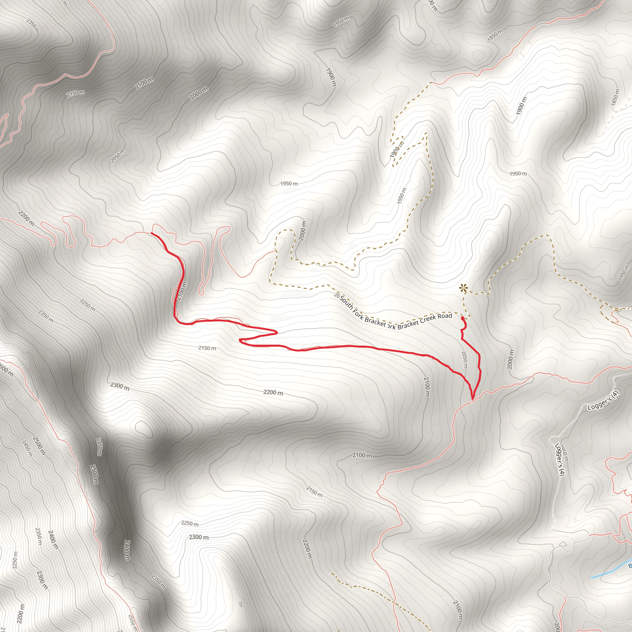 South Fork Brackett Creek Trail mobile static map
