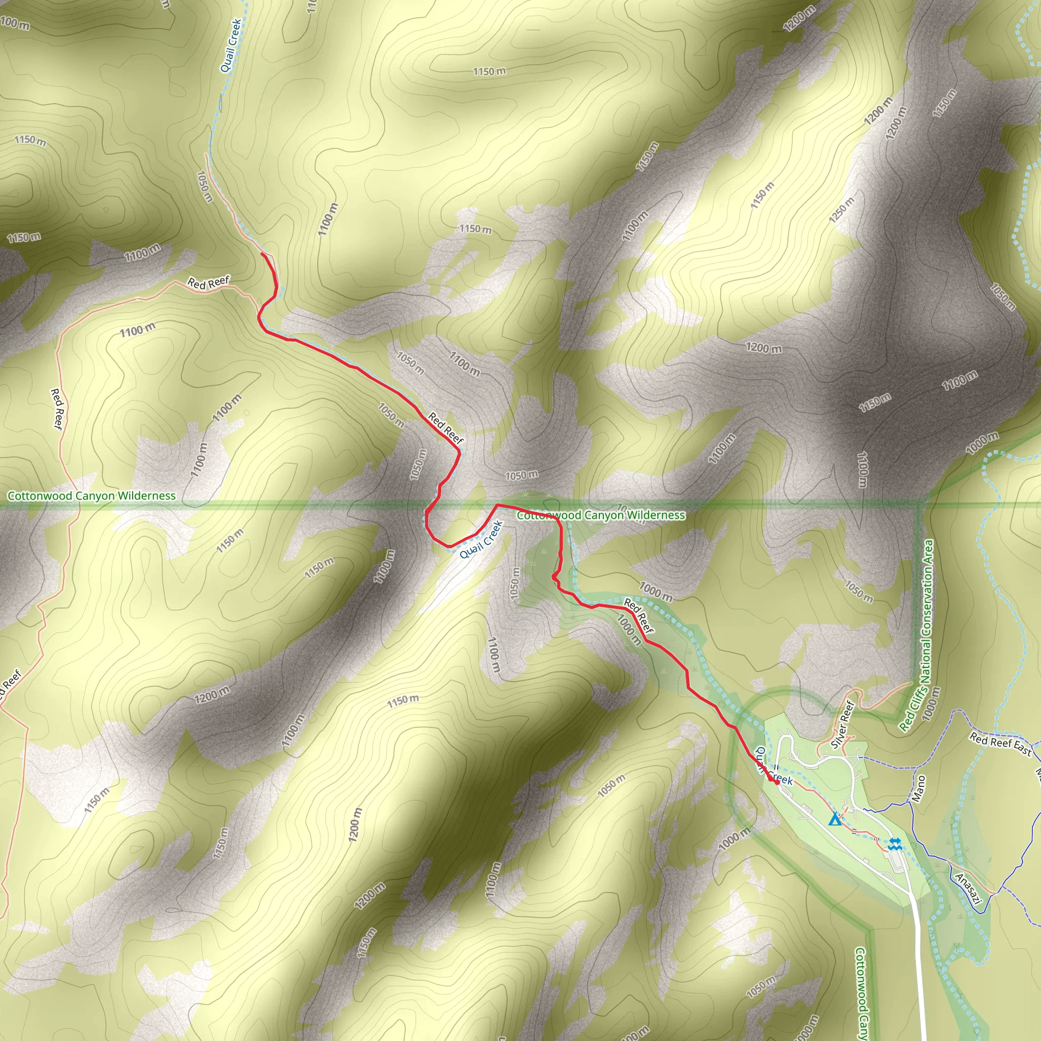 Quail Creek via Red Reef Trail mobile static map