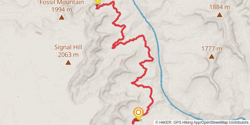 Tonto Trail - South Bass Trail to Boucher Trail stage 2 Map