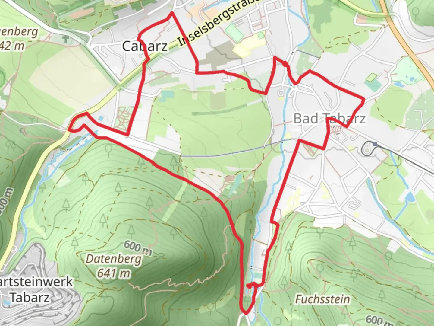 An image depicting the trail Kneipp-Kuranlage Arenarisquelle via Panorama Rundweg and its surrounding area.