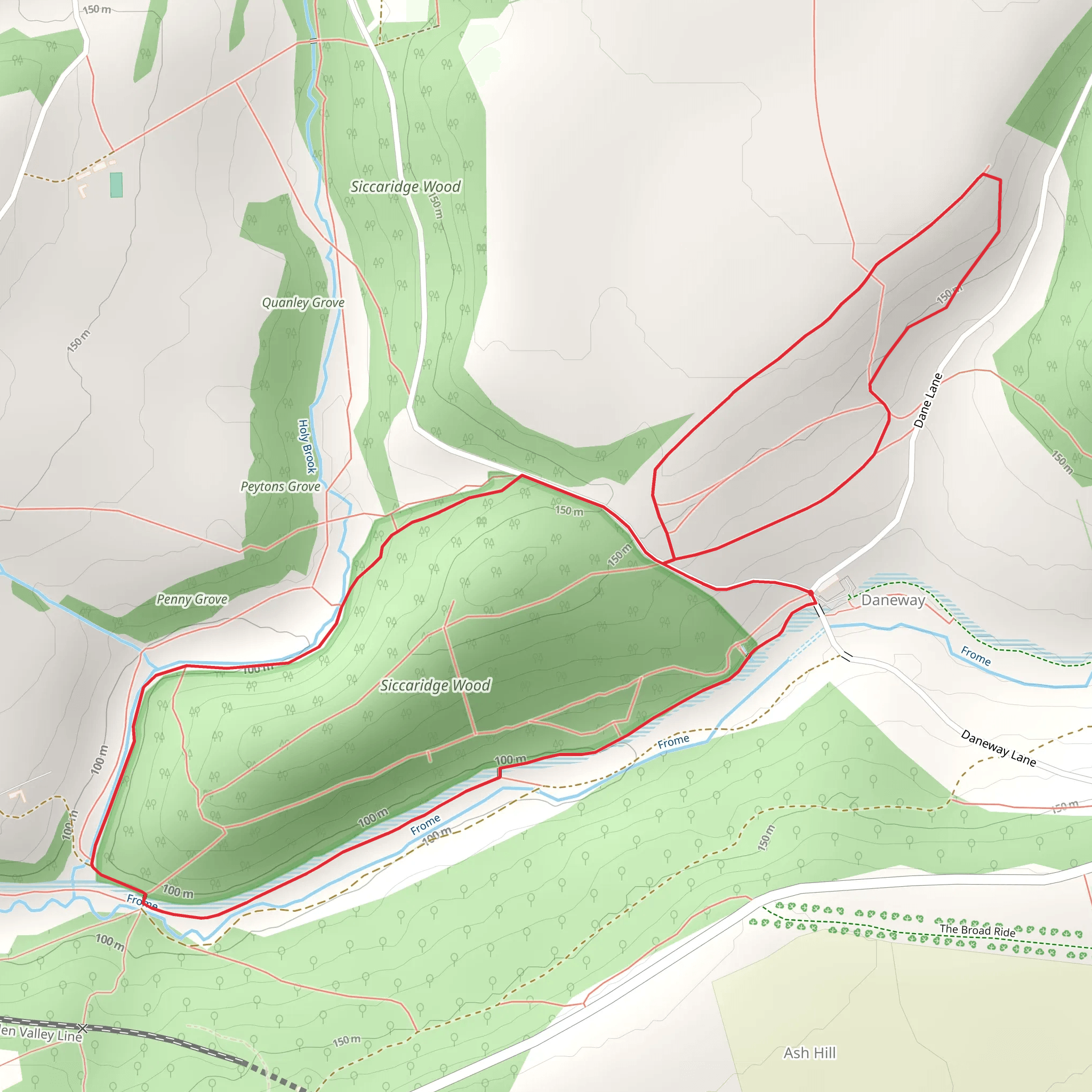 Siccaridge Wood via T and S Way mobile static map