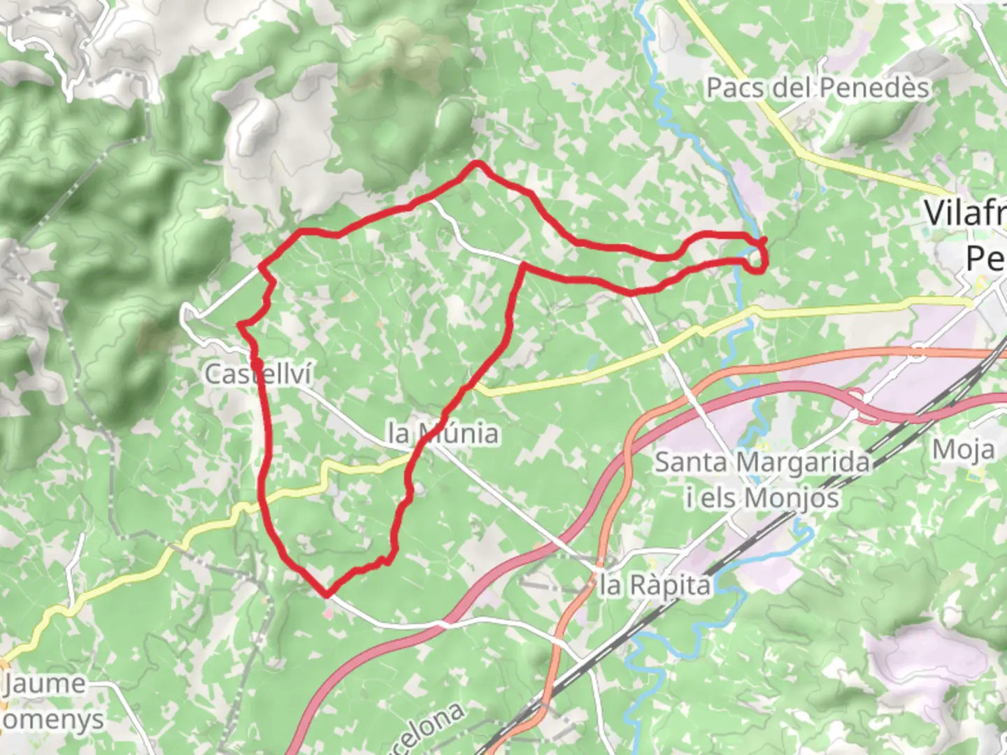 An image depicting the trail La Munia - La Munia PR C 154 and its surrounding area.
