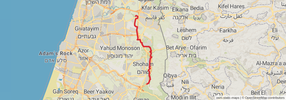 Israel National Trail stage 21 Map