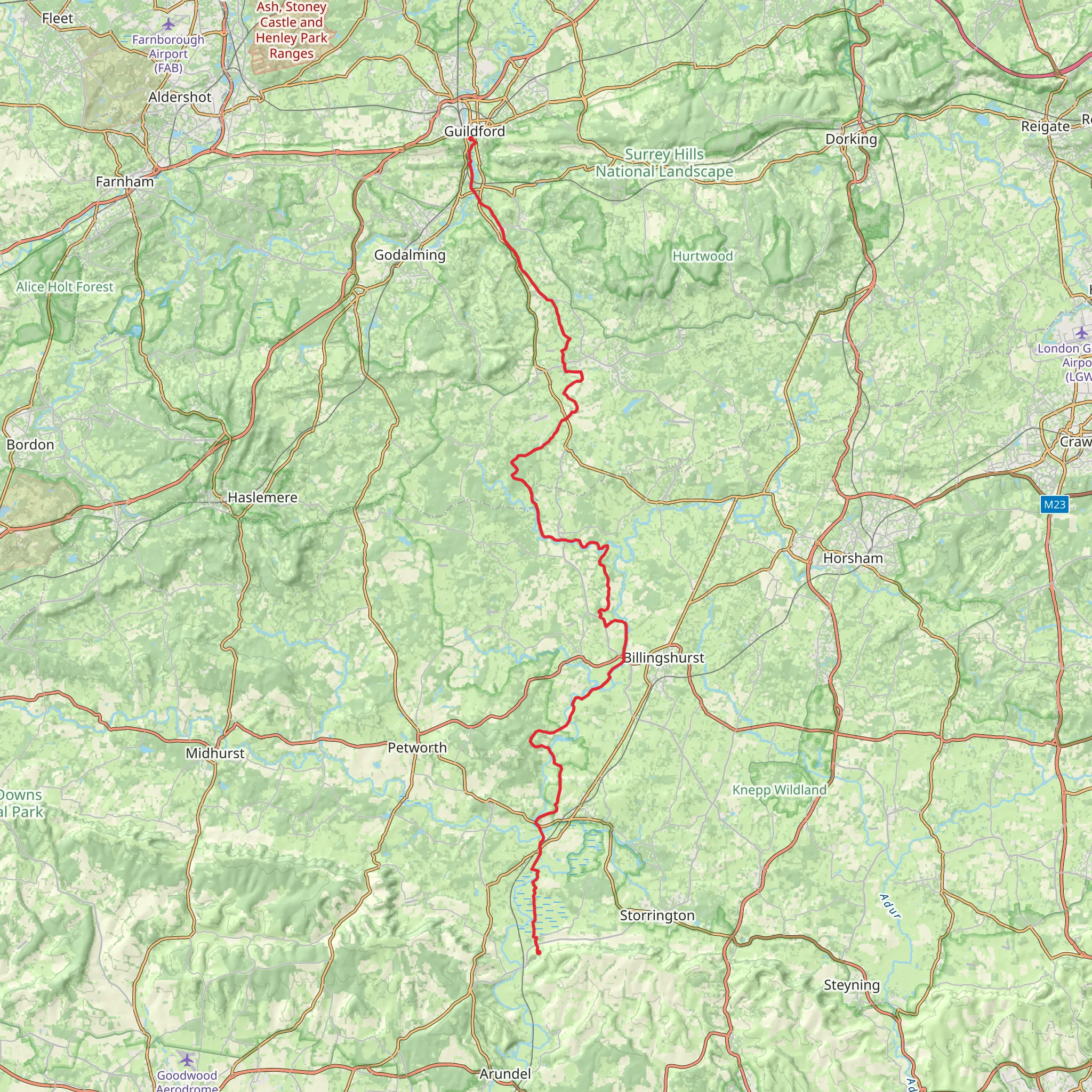 Wey South Path mobile static map