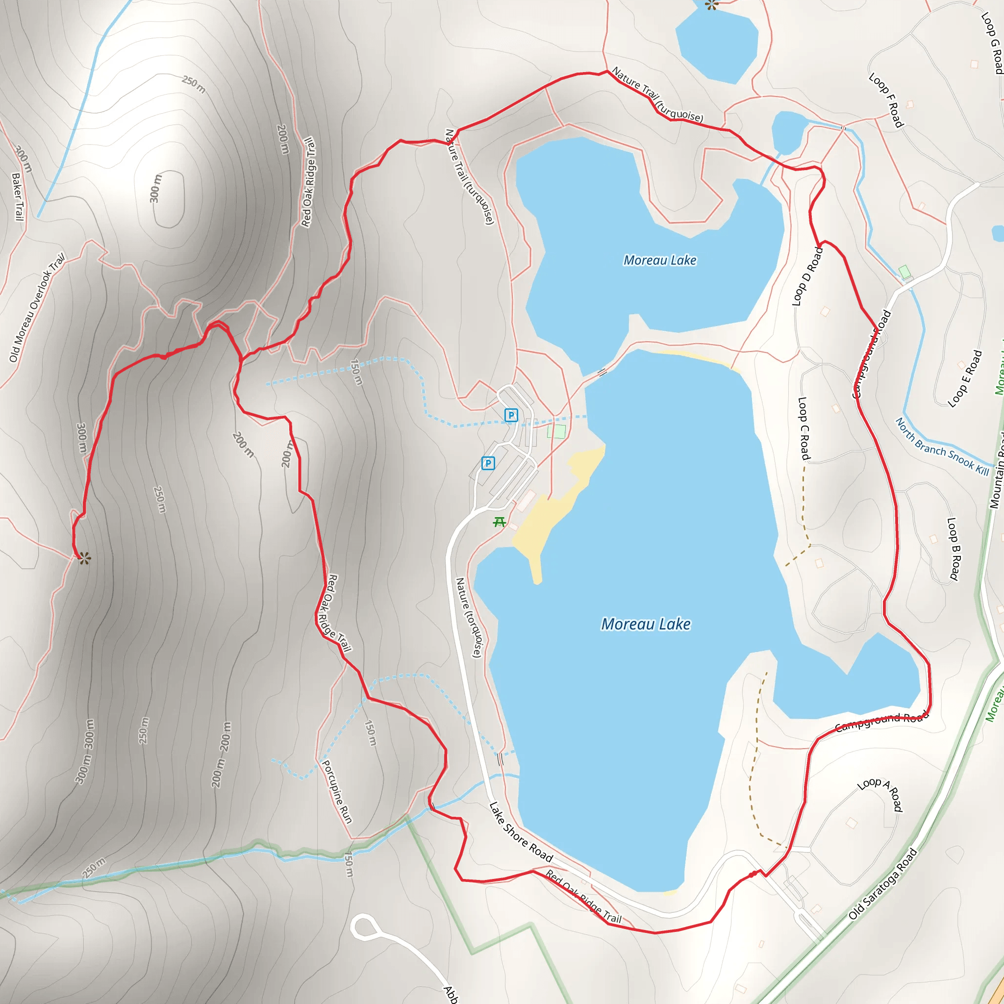 Moreau Lake Loop - Moreau Lake State Park mobile static map