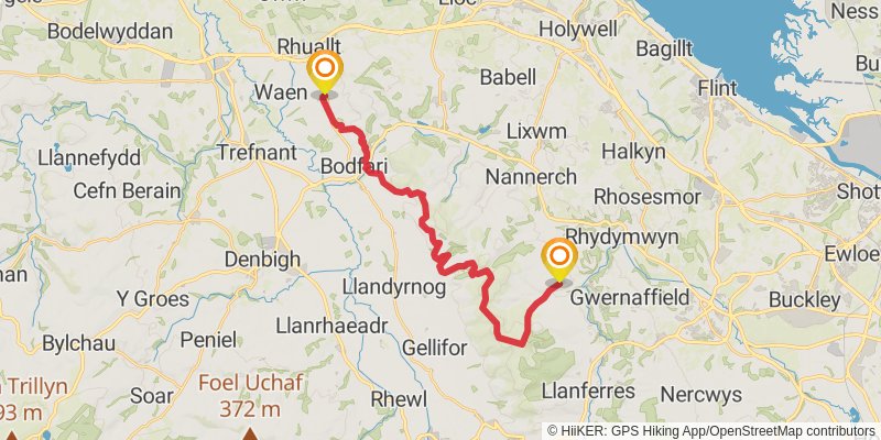 Clwydian Way stage 2 Map