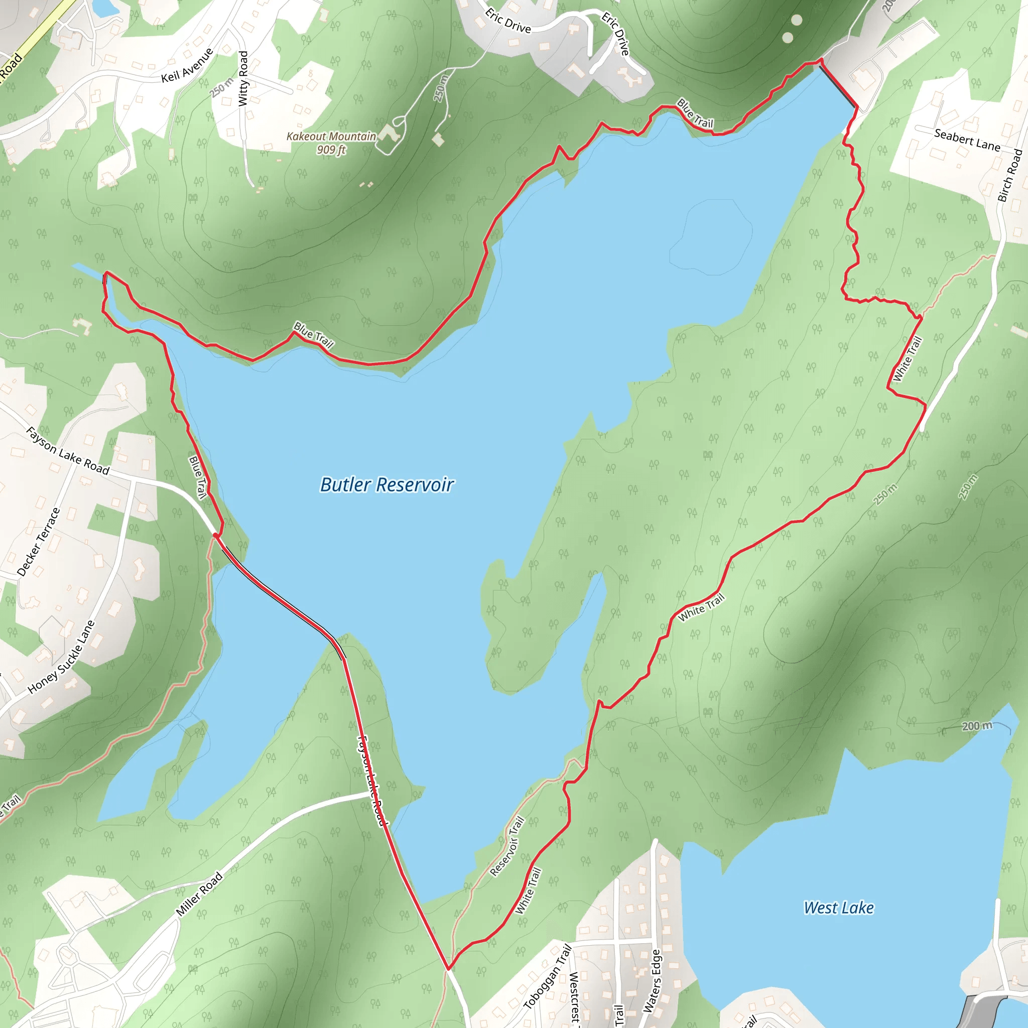 Butler Reservoir Loop mobile static map