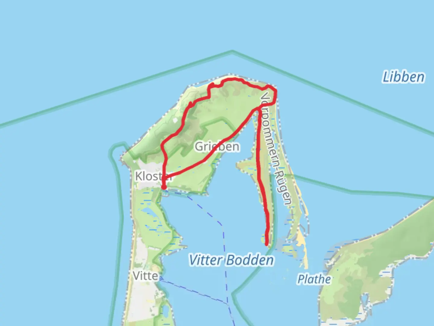 An image depicting the trail Alter Bessin, Swantiberg, Fliederberg and Inselblick Loop and its surrounding area.
