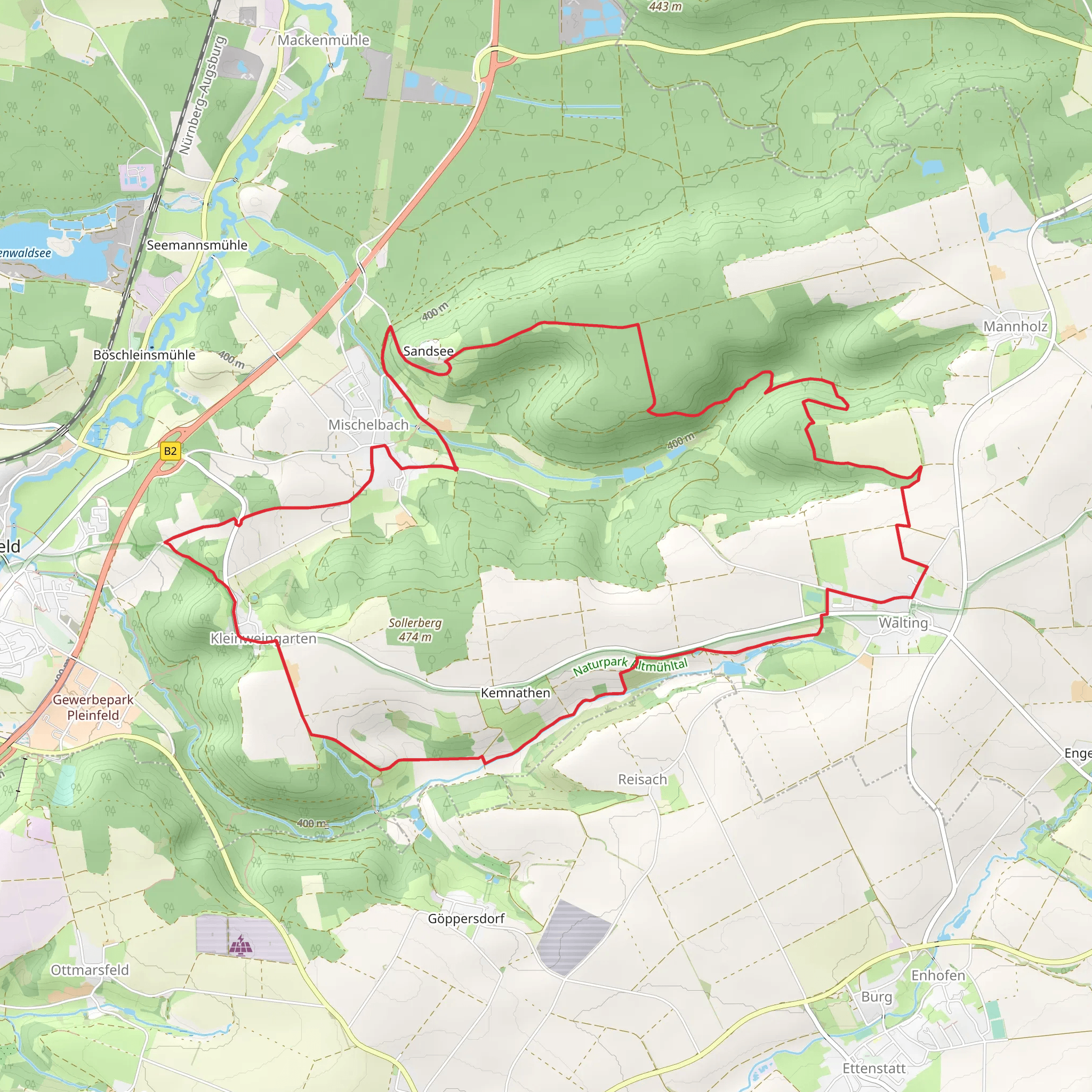 Mischelbach and Walting Loop mobile static map